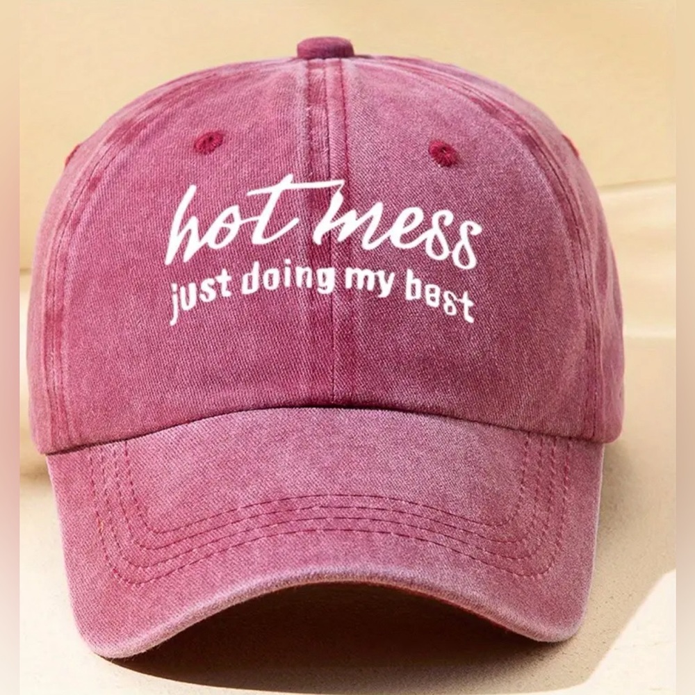 Hot Mess Just Doing My Best Letter Print Baseball Cap